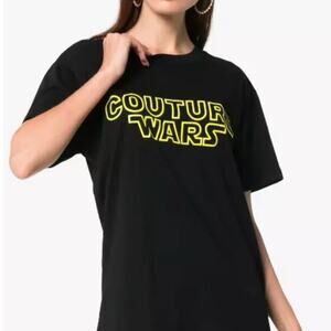 Moschino Jeremy Scott Couture Wars Black Short Sleeve Tee TShirt Top